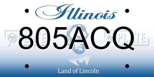 805ACQ Illinois License Plate