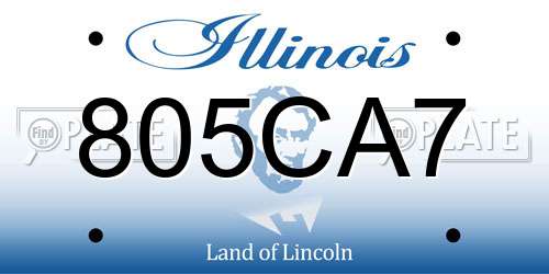 805CA7 Illinois License Plate