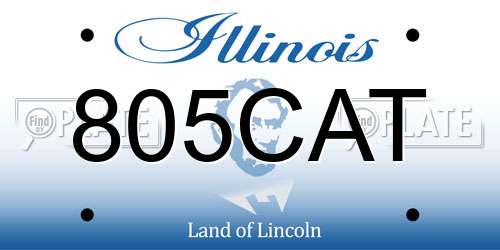 805CAT Illinois License Plate
