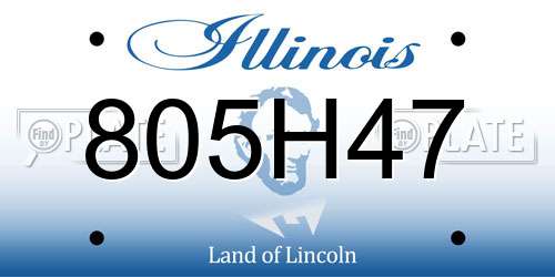 805H47 Illinois License Plate