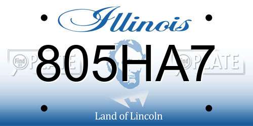 805HA7 Illinois License Plate