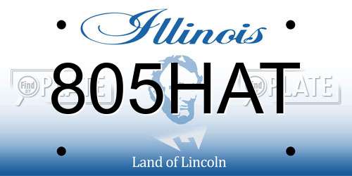 805HAT Illinois License Plate