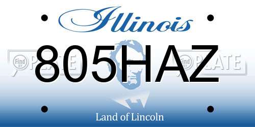 805HAZ Illinois License Plate