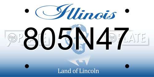 805N47 Illinois License Plate