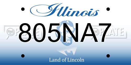 805NA7 Illinois License Plate