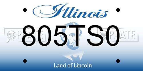 805TS0 Illinois License Plate