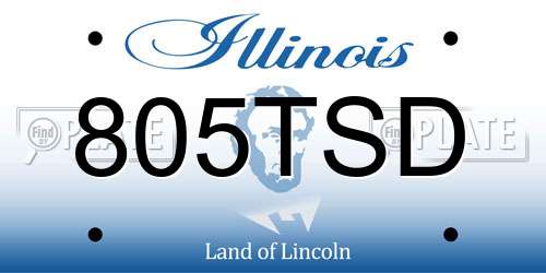 805TSD Illinois License Plate