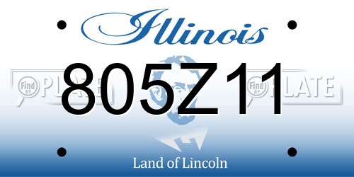 805Z11 Illinois License Plate
