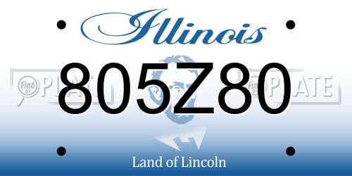 805Z80 Illinois License Plate