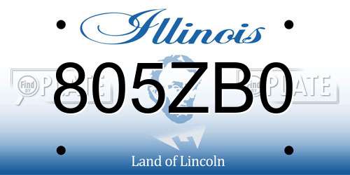 805ZB0 Illinois License Plate