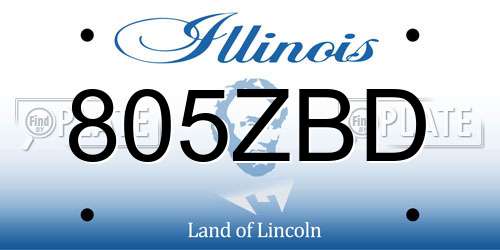 805ZBD Illinois License Plate