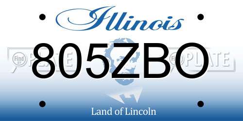 805ZBO Illinois License Plate
