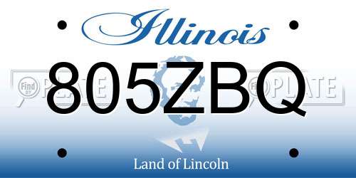 805ZBQ Illinois License Plate