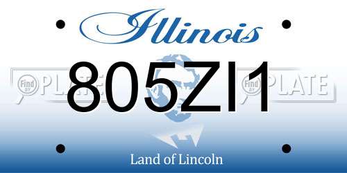 805ZI1 Illinois License Plate