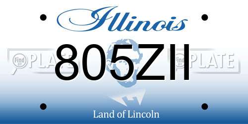 805ZII Illinois License Plate