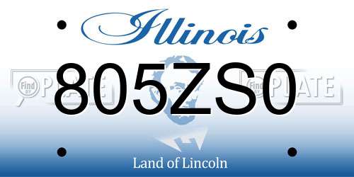 805ZS0 Illinois License Plate