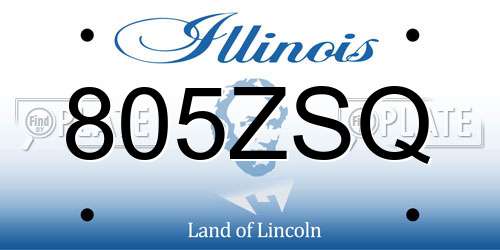 805ZSQ Illinois License Plate