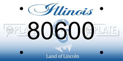 80600 Illinois License Plate