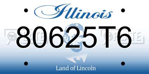 80625T6 Illinois License Plate