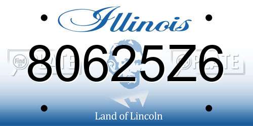 80625Z6 Illinois License Plate