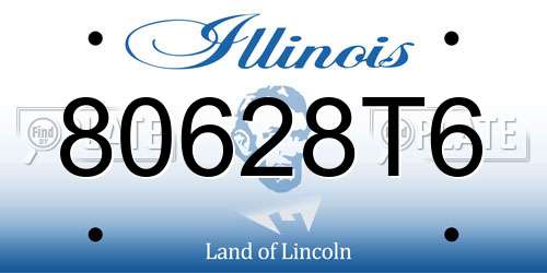 80628T6 Illinois License Plate