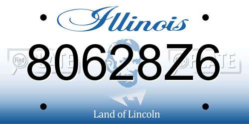 80628Z6 Illinois License Plate