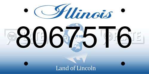 80675T6 Illinois License Plate