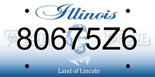 80675Z6 Illinois License Plate