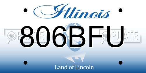 806BFU Illinois License Plate