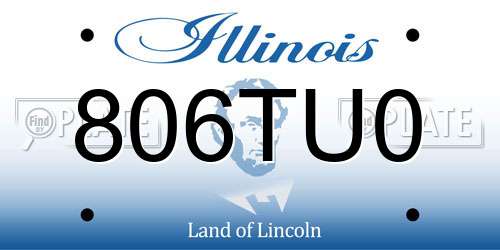 806TU0 Illinois License Plate