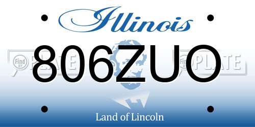806ZUO Illinois License Plate