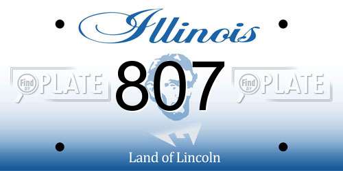 807 Illinois License Plate