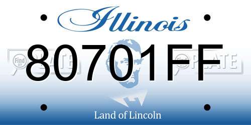 80701FF Illinois License Plate