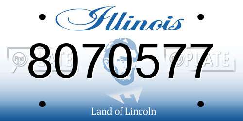 8070577 Illinois License Plate