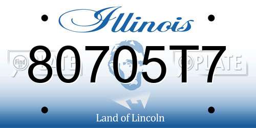 80705T7 Illinois License Plate