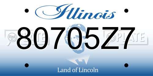 80705Z7 Illinois License Plate