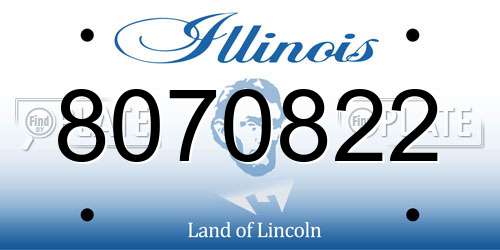 8070822 Illinois License Plate