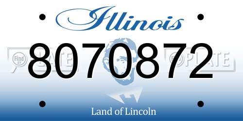 8070872 Illinois License Plate