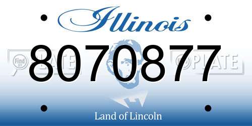 8070877 Illinois License Plate
