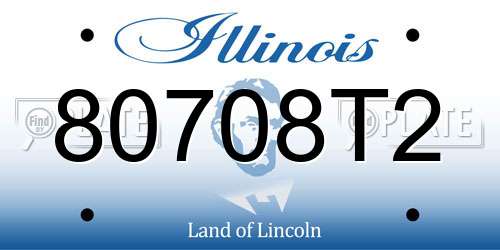 80708T2 Illinois License Plate