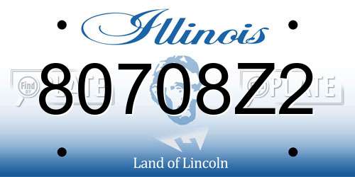 80708Z2 Illinois License Plate
