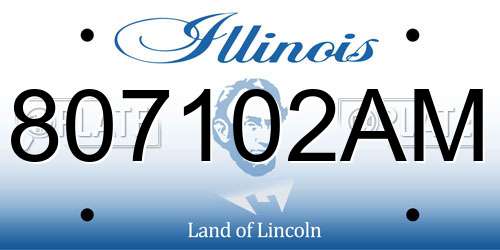 807102AM Illinois License Plate