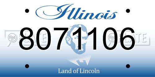 8071106 Illinois License Plate