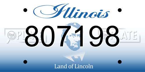 807198 Illinois License Plate