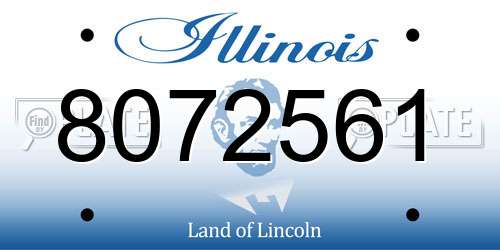 8072561 Illinois License Plate