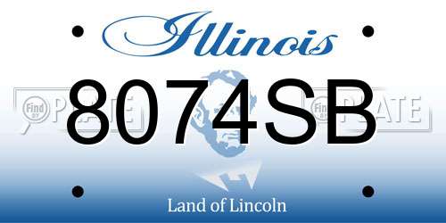 8074SB Illinois License Plate