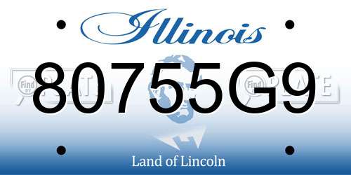 80755G9 Illinois License Plate