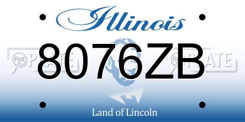 8076ZB Illinois License Plate