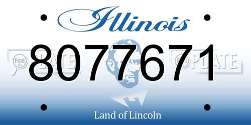 8077671 Illinois License Plate