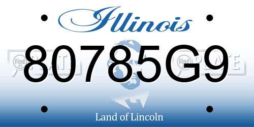 80785G9 Illinois License Plate